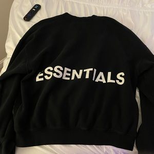 fear of god essentials black sweater